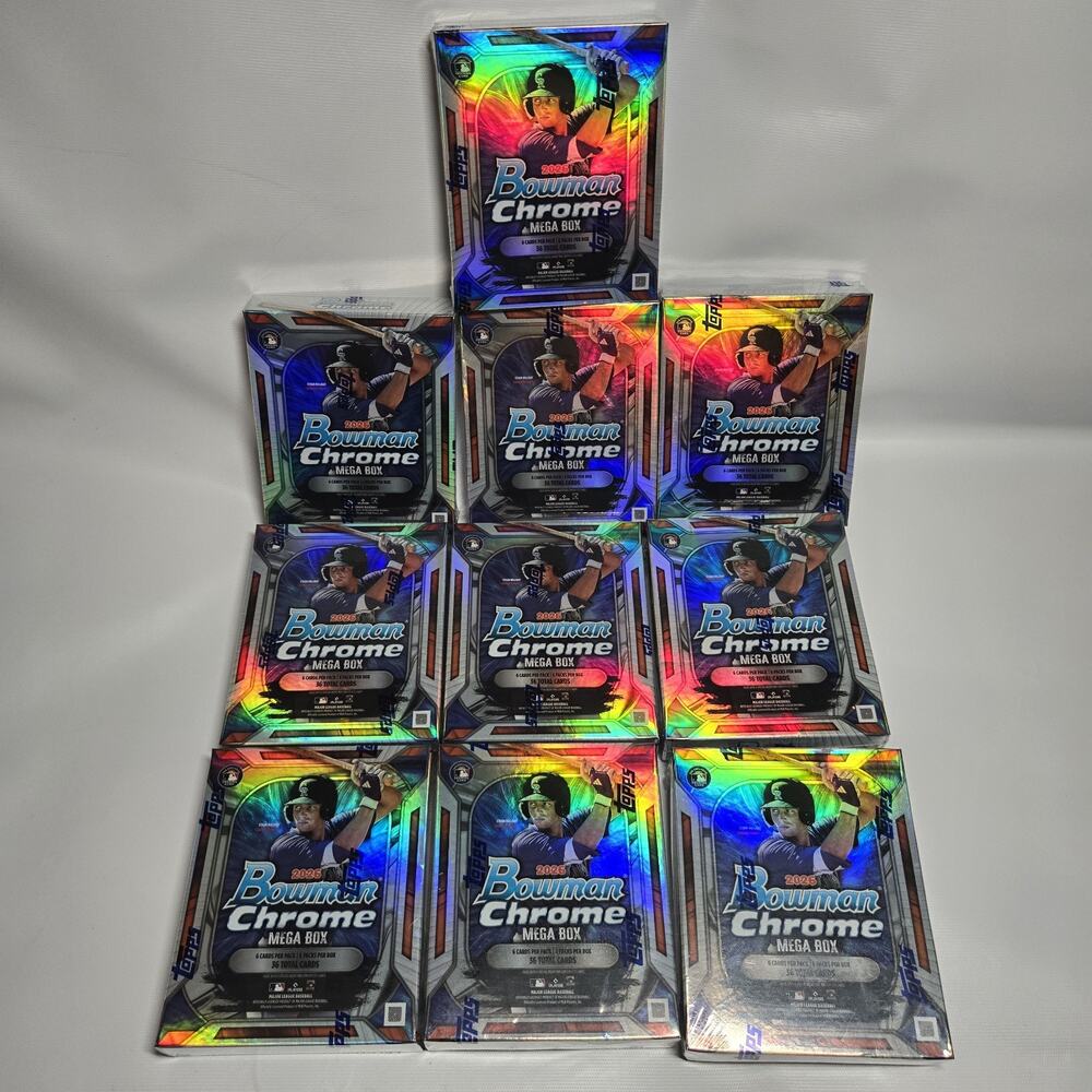 LOT OF 10 SEALED 2026 TOPPS BOWMAN CHROME BASEBALL MEGA BOX - ON HAND